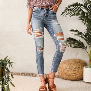 Flying Monkey Blue Skinny Distressed Jeans